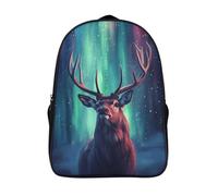 kaiyun Cerf Sac À Dos Voituretable Aurores Boréales BackpacK Scolaire Enfants Portable Léger Et Design Respirant Unisexe 16 inch College Pack