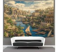 kaiyun Charme de l'Égypte antique, le long du Nil Tapisserie Murale À Suspendre, Pour Décoration De Chambre À Coucher,fête D'anniversaire Ou Toile De Fond De Jardin 180cmx230cm