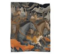 kaiyun Chasseurs Mongols à Cheval, arcs et flèches à la Main,Nouvelle Couverture De Dortoir,Douce,Confortable,Moelleuse,Quatre Saisons,50x60inch(127x152cm)