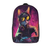 kaiyun Chat DJ in The Club Sacs À Dos Étudiant Cartables Scolaires 3D Imprimé Coloré Background Sacs D'école Pour Garçons Filles 17inch