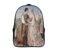 kaiyun Château et Fleurs-Bel amour Histoire Sac À Dos,Sac Scolaire Enfant Ado Camping,Voyage Cartable Scolaire, Sacs Scolaires,16 inch