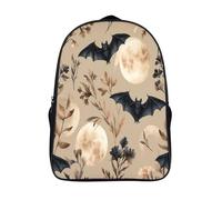kaiyun Chauves-souris, Pleine Lune et Croissant de Lune Décontractée Sac À Dos Enfants Cartables Motif floral Fille Garçons Sac D'école Pour Scolaire Ou Voyage 16 inch