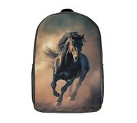 kaiyun Cheval noir Sac À Dos Filles Voituretable Enfants Garçons 17inch Grande Capacité Adolescents Ruée vers la Poussière Sac De Voyage Scolaire Poids Léger