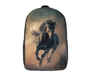 kaiyun Cheval noir Sac À Dos Filles Voituretable Enfants Garçons 17inch Grande Capacité Adolescents Ruée vers la Poussière Sac De Voyage Scolaire Poids Léger