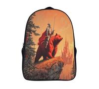 kaiyun Chevalier chevauchant un ours rouge Sacs À Dos, Cartable Avec Boucle De Réglage Pour Garçons Et Filles,39x29x16cm Léger Décontracté Sac De Voyage