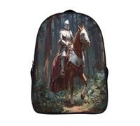 kaiyun Chevalier en armure dans la forêt Sacs À Dos,3D Imprimé Étudiant Cartable Garçons Filles Livre Sac Pour Maternelle Ou Primaire 16 inch