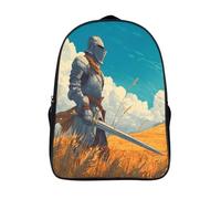 kaiyun Chevalier en armure, épée à la ceinture Sac À Dos Filles Cartable Enfants Garçons 16 inch Grande Capacité Adolescents Soleilny Field Sac De Voyage Scolaire Poids Léger