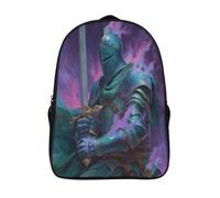 kaiyun Chevalier en armure turquoise tenant une épée à deux mains Sac A Dos Scolaire, Cartable Fille Garçons Enfant,Adolescent Loisir Voyage Utilisation Quotidienne 16 inch