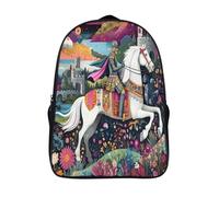 kaiyun Chevalier Illustration Cartable Style irlandais Imprimé 3D Sac À Dos Pour Ordinateur Portable Unisexe Pour Enfants/étudiants/Adultes 16 inch