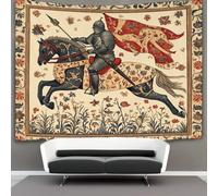 kaiyun Chevalier médiéval on Horse Tapisserie Chambre Esthétique - Murale Indépendante Décoration De Salle Couvre-lit Art Médiéval Style Tenture Murale, Art Mural 70cmx100cm