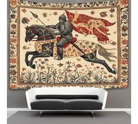 kaiyun Chevalier médiéval on Horse Tapisserie Chambre Esthétique - Murale Indépendante Décoration De Salle Couvre-lit Art Médiéval Style Tenture Murale, Art Mural 180cmx230cm