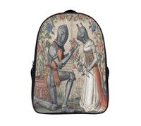 kaiyun Chevalier Médiéval Peint Tenant Une Rose Sac À Dos D'école Imprimé 3D Sac À Unisexe Pour Enfants/étudiants/Adultes 16 inch
