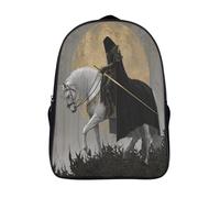 kaiyun Chevalier noir et blanc avec épée Sac A Dos Scolaire, Cartable Fille Garçons Enfant,Adolescent Loisir Voyage Utilisation Quotidienne 16 inch