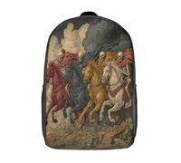 kaiyun Chevalier squelette Sac A Dos Ecole Primaire,Sac À Dos Pour Enfants - Style de peinture classique de la Renaissance Sac De Livre D'école Adolescents Con Boucle De Réglage 17inch