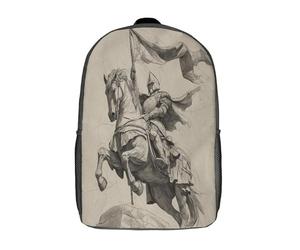 kaiyun Chevalier tenant une bannière, à cheval, face vers l'avant Sac À Dos D'écolier,imprimé En 3D, Cartables Scolaires Enfants,Grande Capacité,pour Voyage,léger 17inch