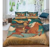 kaiyun Chevaliers de l'époque de Gengis Khan Housse De Couette Super King（260x220cm） Impression 3D De, Parure De Lit Housse pour Adultes Et Enfants