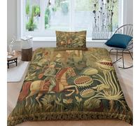 kaiyun Chevaliers Romains Combattant Une dionée Attrape-Mouche Parure De Lit Housse 3 Pièces en Microfibre avec Taies d'oreiller De Couette Imprimé pour Enfants Adolescents Single（135x200cm）