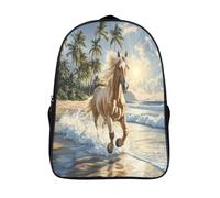 kaiyun ChevalSacs À Dos Pour Enfants École,Plage And Palm Arbres Grande Capacité Adolescents Sac À Garçons Filles Voyage 16 inch