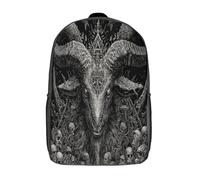 kaiyun Chèvre Head, Mystical Symbol Sacs À Dos,Style Dark Fantasy Cartable Avec Boucle De Réglage Pour Garçons Et Filles,17inch Léger Décontracté Sac De Voyage