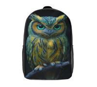 kaiyun Chouette chartreuse Sacs À Dos,3D Imprimé Faune Étudiant Cartable Garçons Filles Livre Sac Pour Maternelle Ou Primaire 17inch