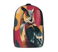 kaiyun Chouette Geometric Shapes And Patterns Sacs À Dos Étudiant Cartables Scolaires 3D Imprimé Sacs D'école Pour Garçons Filles 17inch