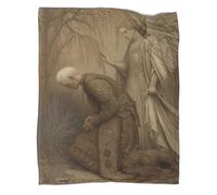 kaiyun Close-up of A Medieval Man Bowing to an Angel Impression 3D Couvre-lit Conçu Doux Et Chaud en Flanelle Couverture Pelucheuse 60x80inch(150x200cm)