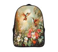 kaiyun Colibri Sac À Dos Filles Cartable Enfants Garçons 16 inch Grande Capacité Adolescents Flying Among Fleurs Sac De Voyage Scolaire Poids Léger