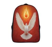 kaiyun Colombes blanches déploient leurs ailes et s'envolent, flammes Sac A Dos Ecole Primaire,Sac À Dos Pour Enfants - Sac De Livre D'école Adolescents Con Boucle De Réglage 16 inch
