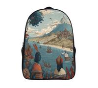 kaiyun Costumes traditionnels des peuples autochtones Sac À Dos Unisexe Loisir Backpack Garçons École Sacs Filles Explorateur portugais Cartable Daypacks Adulte Léger 16 inch