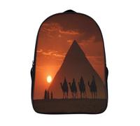 kaiyun Coucher de soleil, silhouettes humaines, pyramides Décontractée Sac À Dos Enfants Cartables Fille Garçons Sac D'école Pour Scolaire Ou Voyage 16 inch