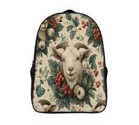 kaiyun Couronne, corne et motif de Chèvre de Yule Sac À Dos D'écolier,imprimé En 3D, Cartables Scolaires Enfants,Grande Capacité,pour Voyage,léger 39x29x16cm