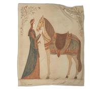 kaiyun Courtisans et Chevaux en Costumes médiévaux Impression 3D Couvre-lit Conçu Doux Et Chaud en Flanelle Couverture Pelucheuse 80x90inch(200x230cm)