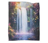 kaiyun Couverture À Motifs Belle Cascade Landscape,Nouvelle Couverture De Dortoir Poissons colorés,Douce,Confortable,Moelleuse,Quatre Saisons,60x80inch(150x200cm)