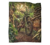 kaiyun Couverture Green Off-Road Motorcycle, Housse De Canapé-lit Parfaite 40x50inch(100x130cm),Douce Et Confortable Au Toucher,Parfaite pour Garder Toute La Famille Au Chaud