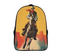 kaiyun Cowboy du XXe siècle portant un bandana à cheval Femme Sac À Dos Garçons École Sacs Cartable Daypacks Adulte Fashion Décontracté Bag College Pack 16 inch