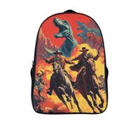 kaiyun Cowboy portant un large Sac À Dos Cartable Chapeau à larges bords et Tyrannosaure Rex BackpacK Scolaire Enfants Portable Léger Et Design Respirant Unisexe 16 inch College Pack