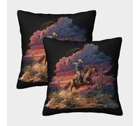 kaiyun Cowboys dans Le désert de l'Ouest américainTaies d'oreiller 45x45cm Paquet De 2, Décoratives pour Salon,Chambre À Coucher,canapé Housses De Coussin