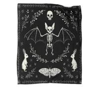 kaiyun Crâne Chauve-Souris Couverture Style d'illustration Gothique Super Douce,légère,Chaude Et pour Canapé De Voyage,70x80inch(180x200cm)