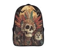 kaiyun Crâne, Pleine lune Sac A Dos Ecole Primaire,Sac À Dos Pour Enfants - Chouette Sac De Livre D'école Adolescents Con Boucle De Réglage 16 inch