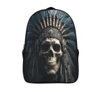 kaiyun Crâne Sac À Dos Filles Cartable Enfants Garçons 16 inch Grande Capacité Adolescents Coiffe amérindienne Sac De Voyage Scolaire Poids Léger