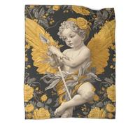 kaiyun Cupidon Couverture Imprimée en 3D Édredon en Peluche Douce pour Lits Et Canapés De Vacances,40x50inch(100x130cm)
