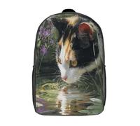kaiyun Curious Calico Chat Décontractée Sac À Dos Enfants Cartables Fille Garçons Sac D'école Pour Scolaire Ou Voyage 17inch