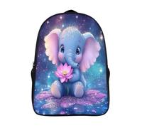 kaiyun Cute Baby Éléphant, Pink Lotus Sac À Dos Unisexe Loisir Backpack Garçons École Sacs Filles Dessin animé Style Cartable Daypacks Adulte Léger 16 inch