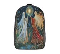 kaiyun Déesse de la lune et des étoiles Sac À Dos Unisexe Loisir Backpack Garçons École Sacs Filles Style d'art populaire russe Cartable Daypacks Adulte Léger 17inch
