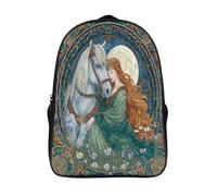 kaiyun Déesse, destrier gris perle Sacs À Dos,imprim É 3D Cartable Sac Mode Pour Maternelle Ou Primaire 39x29x16cm
