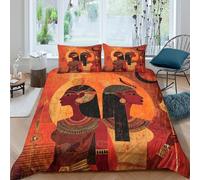 kaiyun Déesse égyptienne Literie Parure De Lit en en Microfibre avec Housse De Couette en 3D Imprimé 3 Pièces avec King（220x240cm）