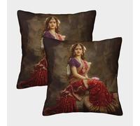 kaiyun Déesse hindoue : Lotus Rose Taie d'oreiller Housses De Coussin Carrée Décoration Salon Canapé 50x50cm Paquet De 2