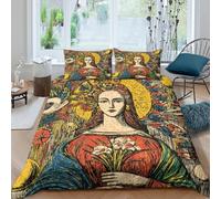 kaiyun Déesse Set De Housses De Couettes 3D, Imprimé De Couettes avec Taie d'oreiller, en Microfibre Douce Literie, pour Adultes Et Enfants Double（200x200cm）