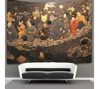 kaiyun Défilé nocturne traditionnel japonais des cent démons Tapisserie Tenture Murales Décoration Murale,impression HD Pour Salon,chambre À Coucher Et Dortoir 130cmx150cm