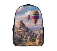 kaiyun Des dirigeables colorés survolent les montagnes de Cappadoce Sac À Dos Filles Cartable Enfants Garçons 39x29x16cm Grande Capacité Adolescents Sac De Voyage Scolaire Poids Léger